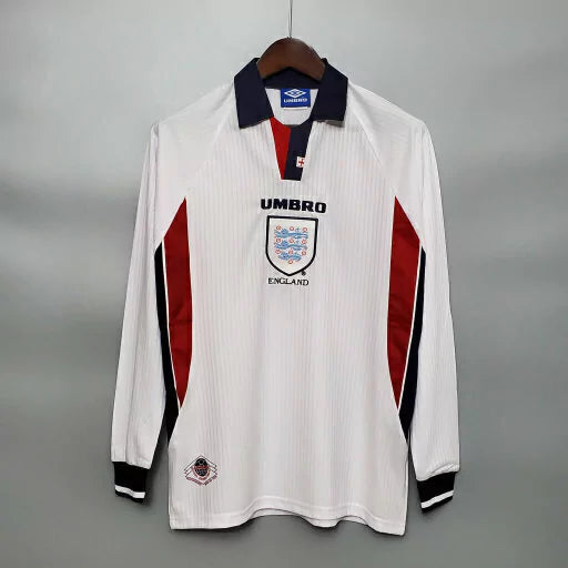 Camisa Inglaterra Retrô 1998 Manga Longa - Masculina