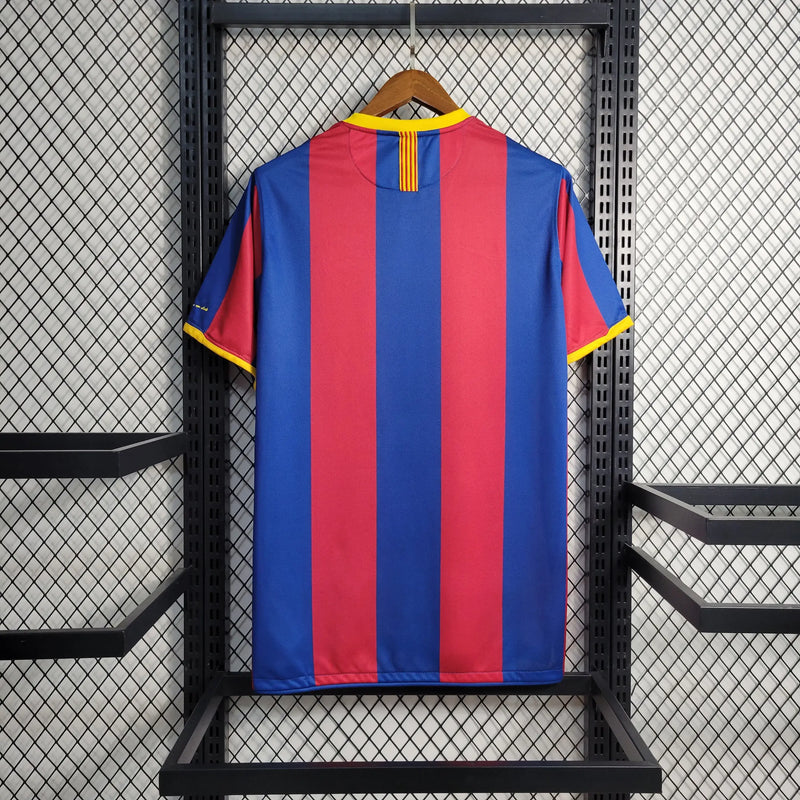 Camisa Barcelona Home 10/11 Retrô - Azul e Vermelha