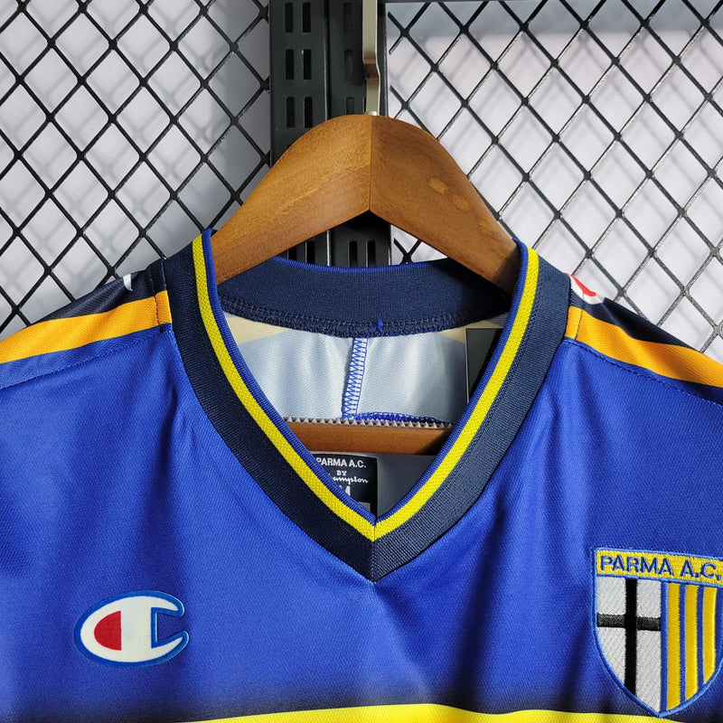 Camisa Parma Away 01/02 Retrô - Azul e Amarela