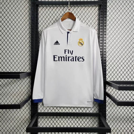 Camisa Real Madrid Retrô 16/17 I Manga Longa - Masculina