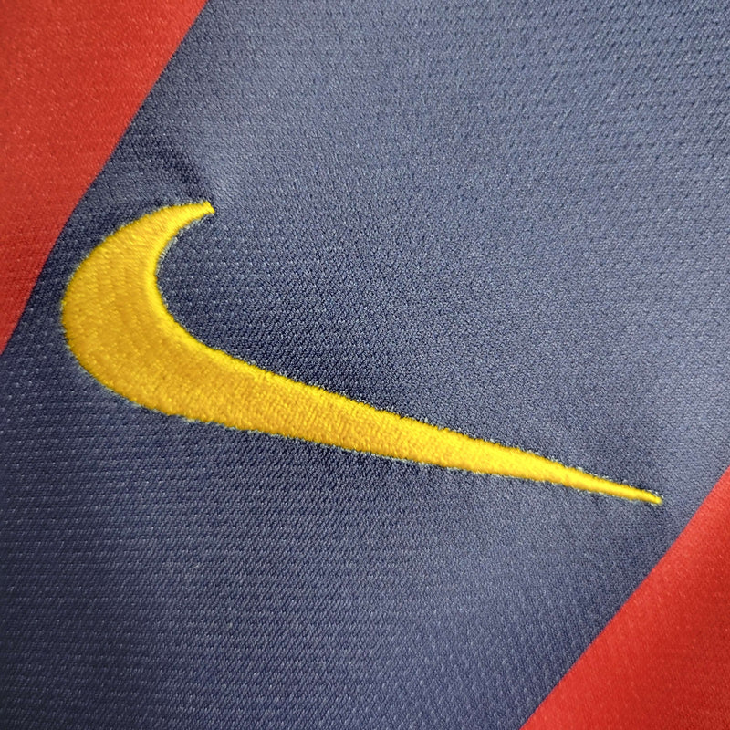 Camisa Barcelona Home 14/15 Retrô - Azul e Vermelha