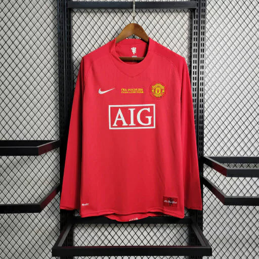 Camisa Manchester United Retrô 07/08 I "Champions" Manga Longa - Masculina