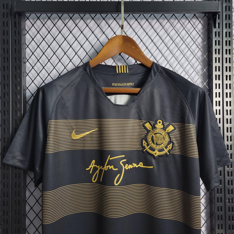 Camisa Corinthians Ayrton Senna 18/19 Retrô - Preta